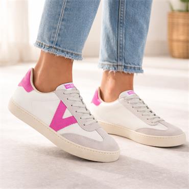 Victoria Berlin Laced T Toe Trainer - Fuchsia